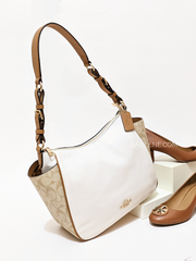 Coach C2855 Rori Shoulder Bag In Colorblock Signature Canvas Light Khaki