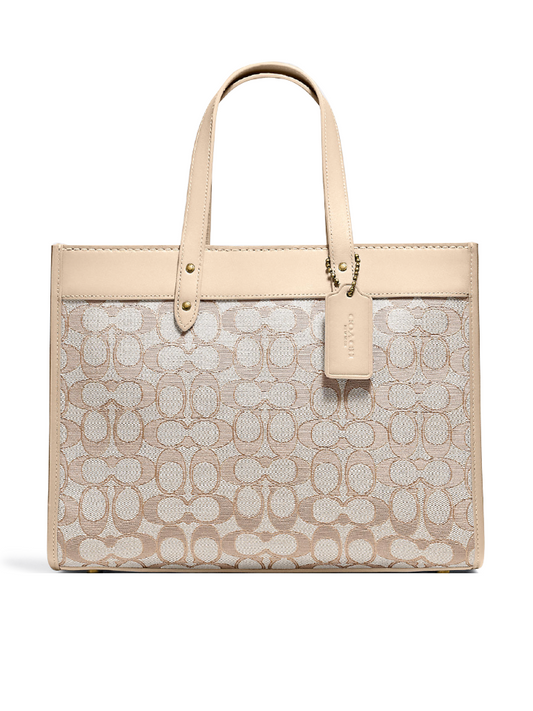    Coach-C3282-Field-Tote-30-In-Signature-Jacquard-Brass-Stone-Ivory-Balilene-depan