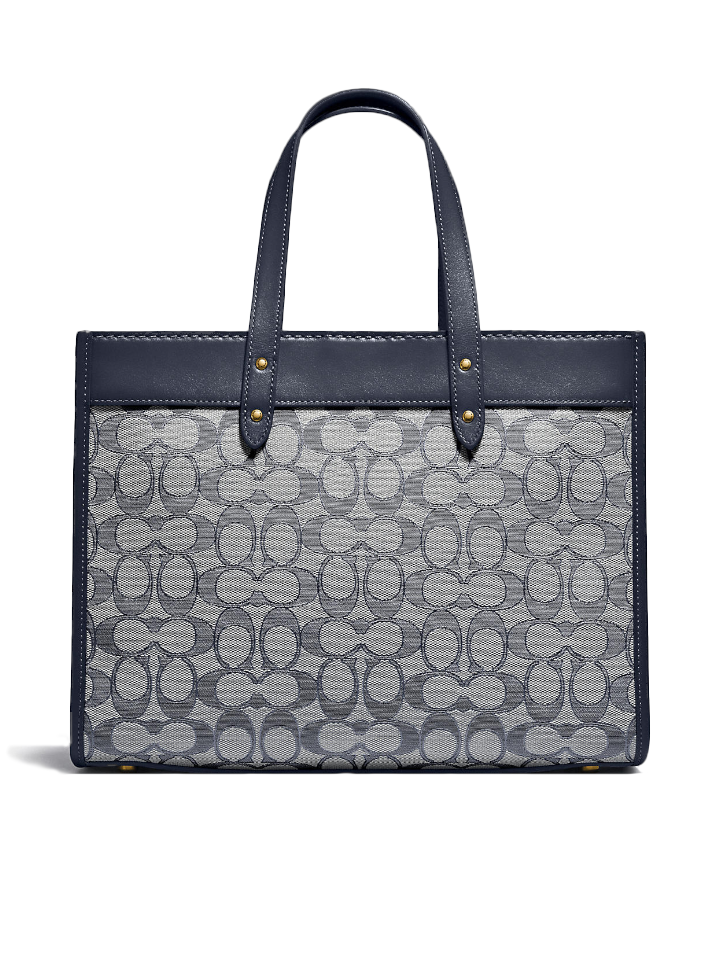 Coach C3282 Field Tote 30 In Signature Jacquard Midnight Navy