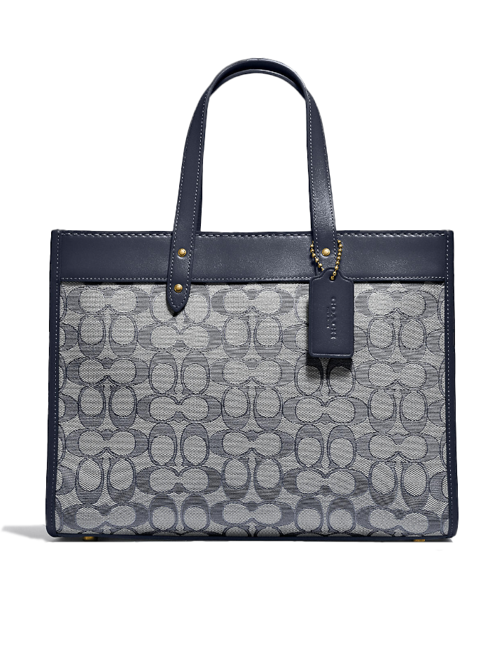 Coach C3282 Field Tote 30 In Signature Jacquard Midnight Navy