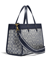 Coach C3282 Field Tote 30 In Signature Jacquard Midnight Navy