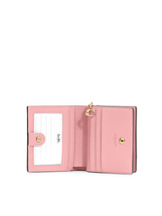 Coach C3309 Snap Wallet In Signature Canvas Light Khaki Bubblegum