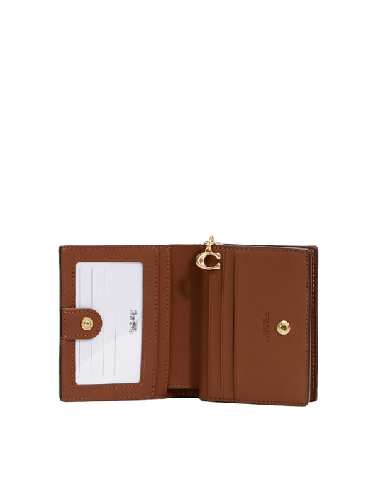 Coach C3309 Snap Wallet In Signature Canvas Redwood
