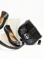 Coach C3593 Georgie Saddle Bag In Colorblock Signature Canvas With Rivets Silver Graphite/Black Multi