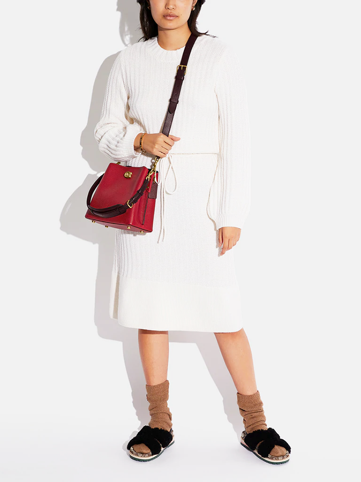 Coach C3766 Willow Bucket Bag In Colorblock Red Multi – Balilene