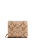 Coach C3771 Signature Rainbow Snap Wallet Khaki Fuschia
