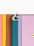 Coach C3771 Signature Rainbow Snap Wallet Khaki Fuschia