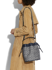    Coach-C3853-Field-Bucket-Bag-In-Signature-Jacquard-Midnight-Navy-Balilene-onmodel
