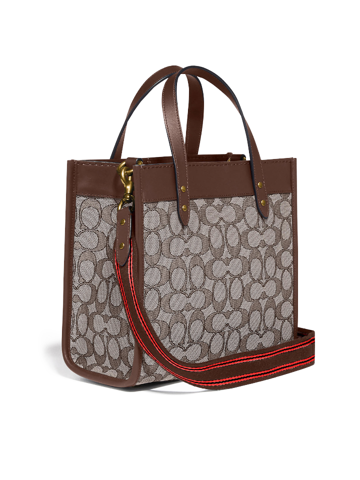 Coach C3865 Field Tote 22 In Signature Jacquard Oak Maple