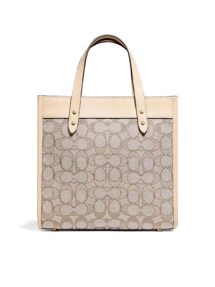 Coach-C3865-Field-Tote-22-In-Signature-Jacquard-Stone-Ivory-Balilene-belakang