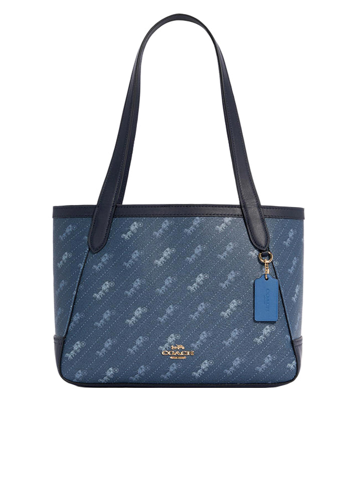    Coach-C4060-Horse-And-Carriage-Tote-27-With-Horse-And-Carriage-Dot-Print-Denim-Balilene-depan