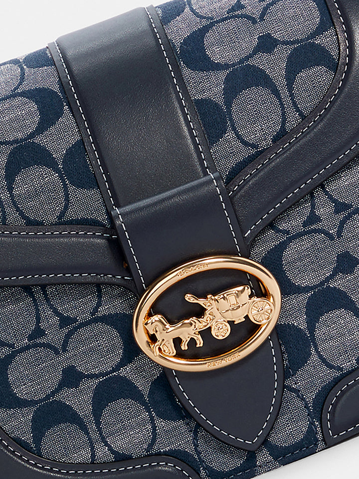 Coach C4066 Georgie Saddle Bag In Signature Chambray