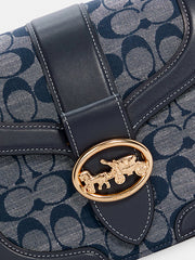 Coach C4066 Georgie Saddle Bag In Signature Chambray