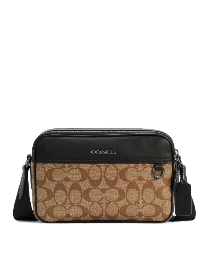 Coach C4149 Graham Crossbody In Signature Canvas Khaki Black
