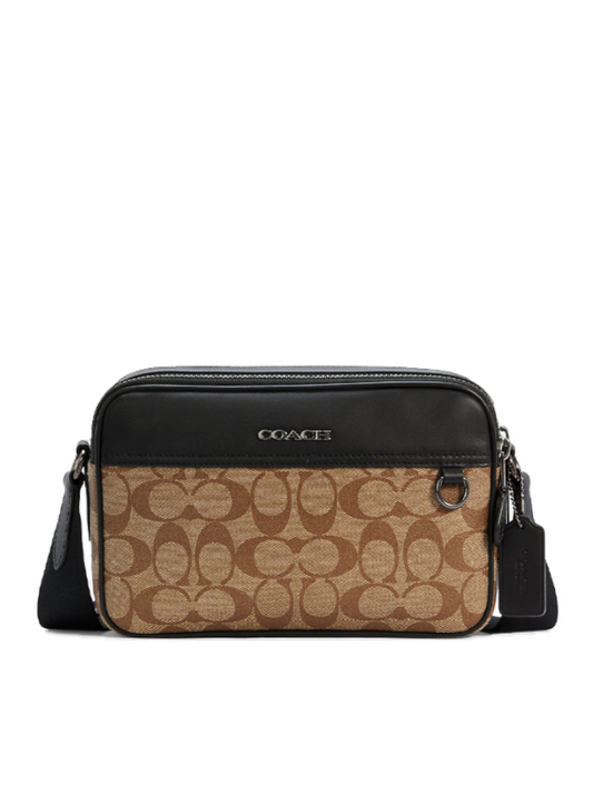 Coach C4149 Graham Crossbody In Signature Canvas Khaki Black
