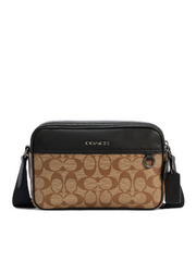 Coach C4149 Graham Crossbody In Signature Canvas Khaki Black