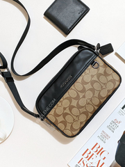 Coach C4149 Graham Crossbody In Signature Canvas Khaki Black