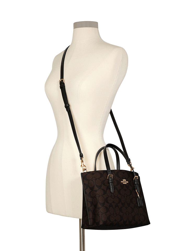 Coach C4250 Mollie Tote 25 In Signature Canvas Gold/Brown Black