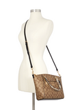 Coach C4293 Prairie Satchel In Colorblock Signature Canvas Khaki Black Multi