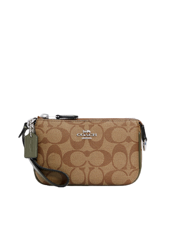 Coach Large Corner Zip Wristlet With Dreamy Land Floral Print Gold/Midnight
