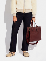 Coach C5273 Field Tote In Signature Leather Wine