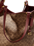 Coach Day Tote In Signature Canvas Tan Rust