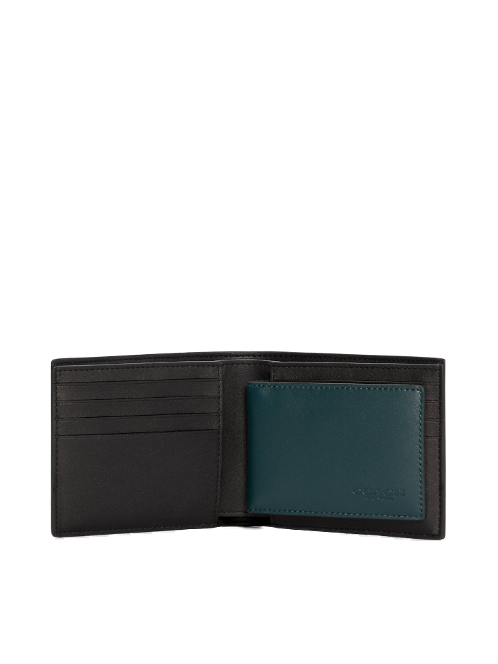 Coach Boxed 3 In 1 Wallet Gift Set In Colorblock Signature Canvas Charcoal/Forest