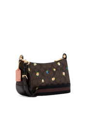 Coach C6823 Jes Baguette In Signature Canvas With Vintage Mini Rose Print Brown Black Multi