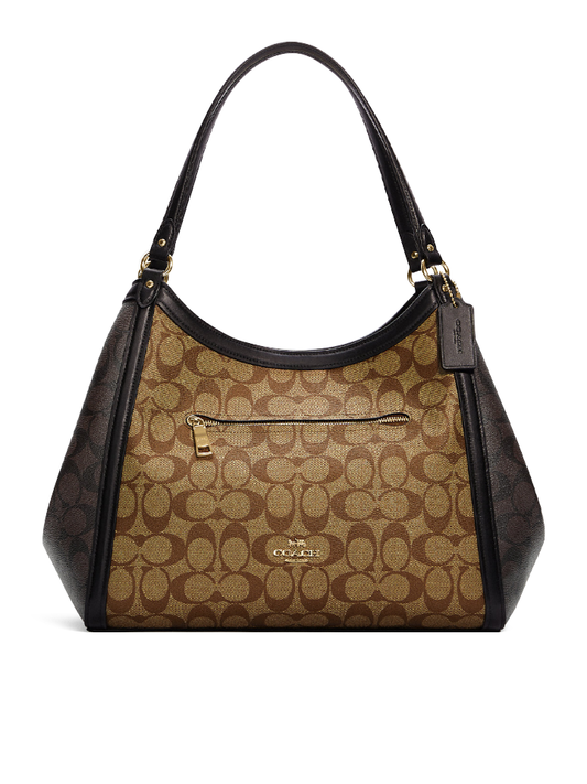 Coach-C6831-Kristy-Shoulder-Bag-In-Blocked-Signature-Canvas-Khaki-Brown-Multi-Balilene-depan
