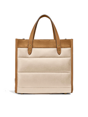 Coach C6852 Field Tote 22 With Colorblock Quilting and Coach Badge Ivory Multi