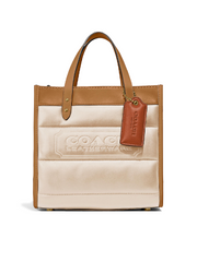 Coach C6852 Field Tote 22 With Colorblock Quilting and Coach Badge Ivory Multi