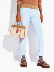 Coach C6852 Field Tote 22 With Colorblock Quilting and Coach Badge Ivory Multi