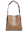 Coach C6868 Willow Bucket Bag In Signature Canvas With Patches Tan Rust