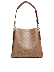 Coach C6868 Willow Bucket Bag In Signature Canvas With Patches Tan Rust