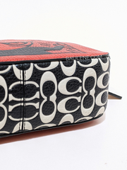 Coach-C6977-Disney-Mickey-Mouse-X-Keith-Haring-Serena-Satchel-Electric-Red-Multi-Balilene-detail-bawah