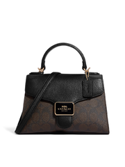 Coach C7226 Pepper Satchel In Signature Canvas Brown Black