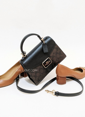 Coach C7226 Pepper Satchel In Signature Canvas Brown Black