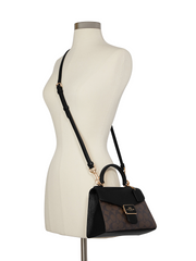 Coach C7226 Pepper Satchel In Signature Canvas Brown Black