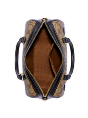 Coach C7240 Rowan Satchel In Blocked Signature Canvas Khaki Brown Multi