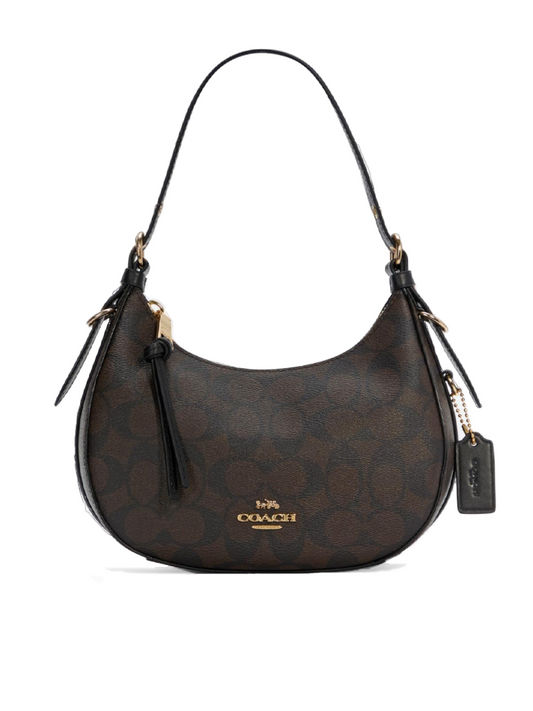 Coach C7257 Kleo Hobo In Signature Canvas Brown Black