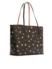 Coach C7274 City Tote In Signature Canvas With Vintage Mini Rose Print Brown Black Multi