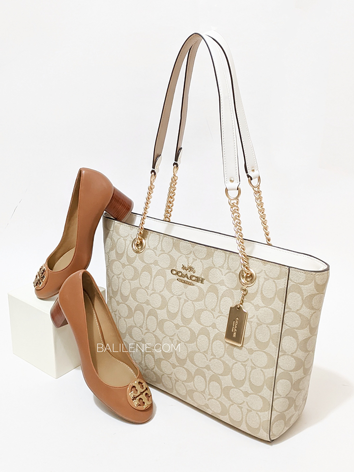 COACH®  Cammie Chain Tote In Signature Canvas With Floral Cluster