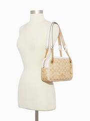       Coach-C8149-Cammie-Chain-Shoulder-Bag-In-Signature-Canvas-Light-Khaki-Chalk-Balilene-onmodel
