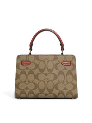 Coach C8318 Mini Lane Top Handle In Colorblock Signature Canvas Gold/Khaki Chalk Multi