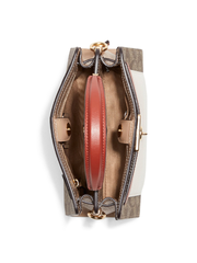 Coach C8318 Mini Lane Top Handle In Colorblock Signature Canvas Gold/Khaki Chalk Multi