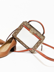 Coach C8318 Mini Lane Top Handle In Colorblock Signature Canvas Gold/Khaki Chalk Multi