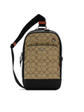 Coach C8356 Graham Pack In Colorblock Signature Canvas Khaki Terracotta Multi