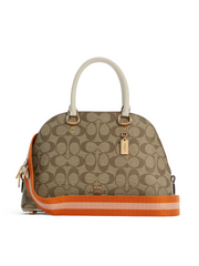 Coach C8499 Katy Satchel In Signature Canvas Gold/Khaki Multi