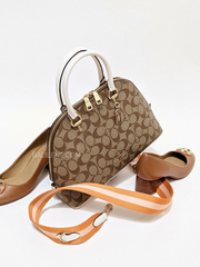 Coach C8499 Katy Satchel In Signature Canvas Gold/Khaki Multi