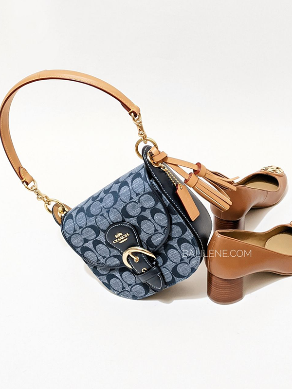 Coach Kleo Shoulder Bag 17 In Signature Chambray Denim Multi Balilene